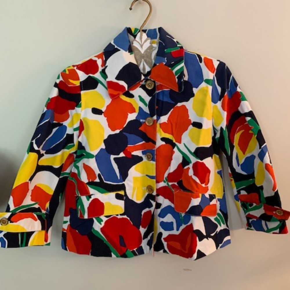 Lauren Ralph Lauren Floral Canvas Blazer Jacket